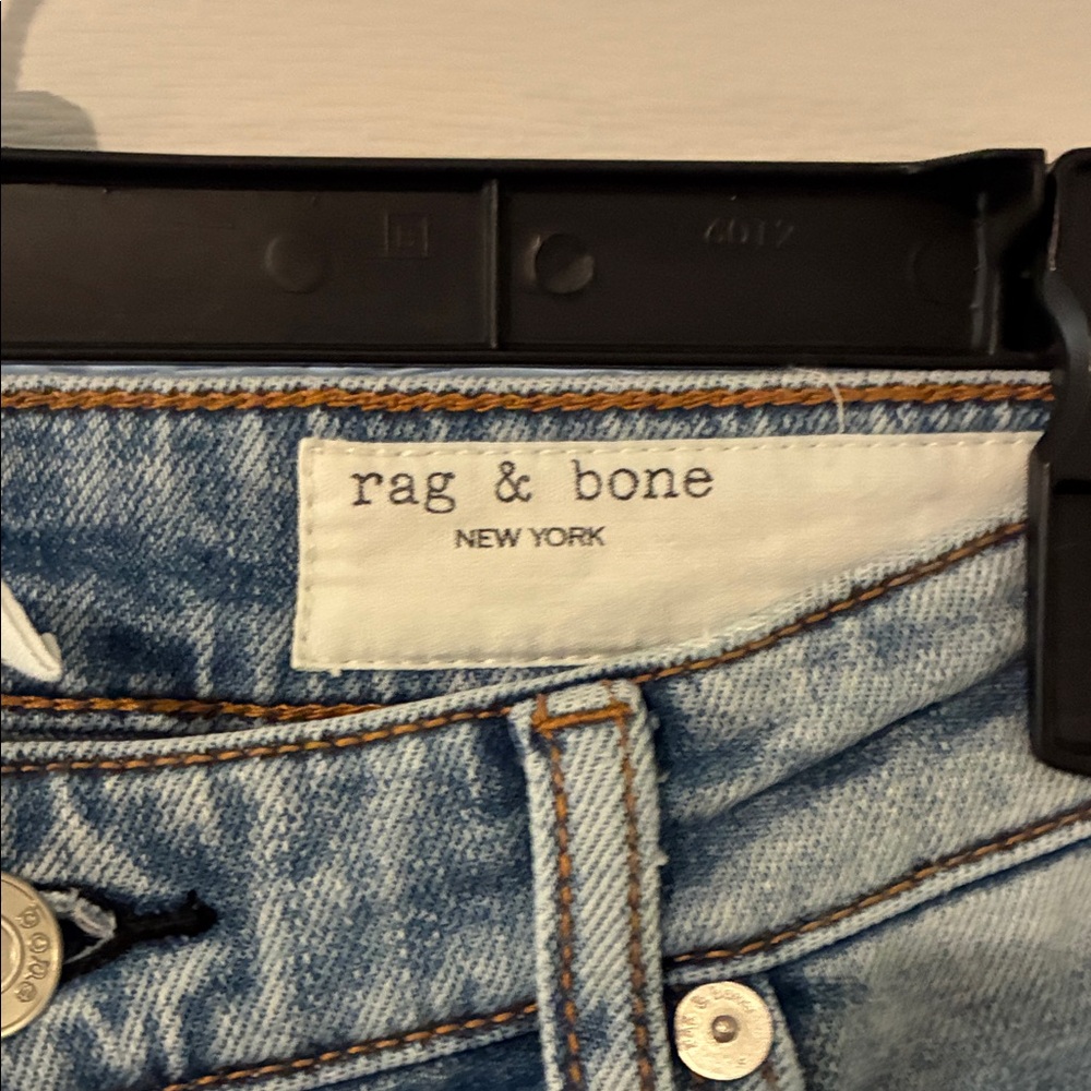 rag & bone Distressed Light Blue Straight Leg Jeans - Picture 7 of 12